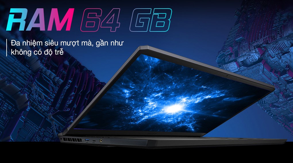 Laptop MSI Gaming GE76 Raider 11UH i9 11980HK/64GB/2TB SSD/16GB RTX3080/120Hz/Balo/Chuột/Win10 (434VN)