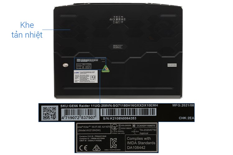 Laptop MSI Gaming GE66 Raider 11UG i7 11800H/16GB/2TB SSD/8GB RTX3070/360Hz/Balo/Chuột/Win10 (258VN) Màu Đen