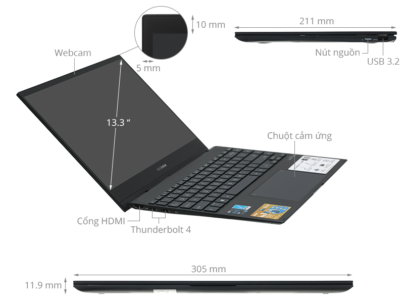 Asus ZenBook Flip UX363EA i7 1165G7/16GB/512GB/OLED/Touch/Pen/Cáp/Túi/Win10 (HP163T)