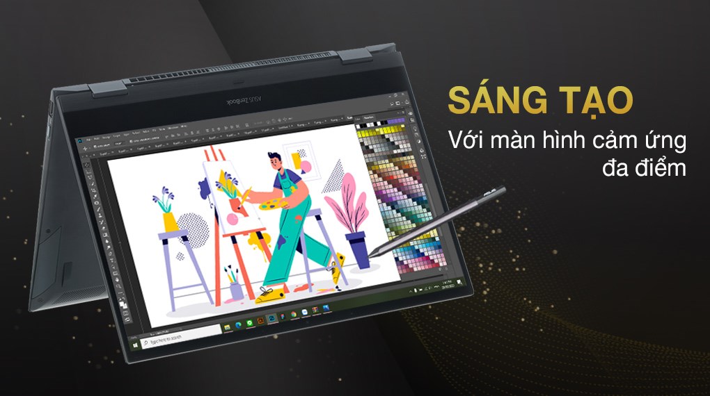 Laptop Asus ZenBook Flip UX363EA i7 1165G7/16GB/512GB/OLED/Touch/Pen/Cáp/Túi/Win10 (HP163T)