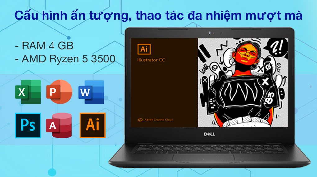 Laptop Dell Vostro 3405 R5 3500U/4GB/256GB/Win10 (V4R53500U001W)