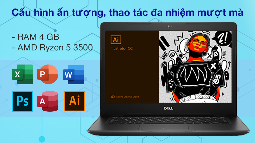 Dell Vostro 3405 R5 3500U (V4R53500U001W) - Cấu hình