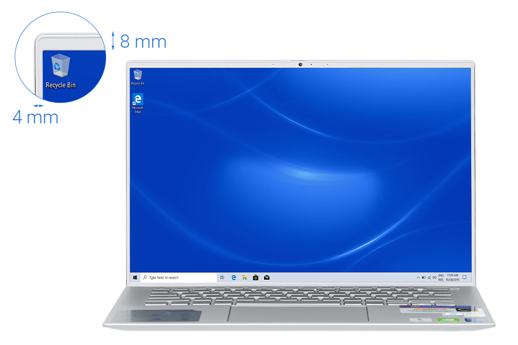 Laptop Dell Inspiron 7400 i5 1135G7/16GB/512GB/2GB MX350/Win10 (N4I5134W) Màu Bạc