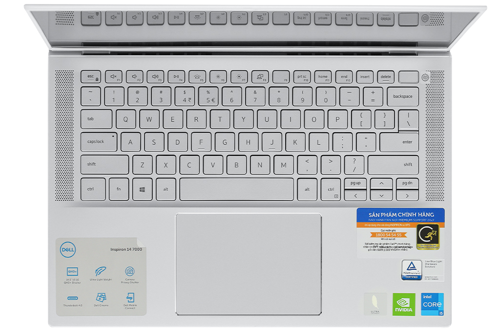 Laptop Dell Inspiron 7400 i5 1135G7/16GB/512GB/2GB MX350/Win10 (N4I5134W) Màu Bạc