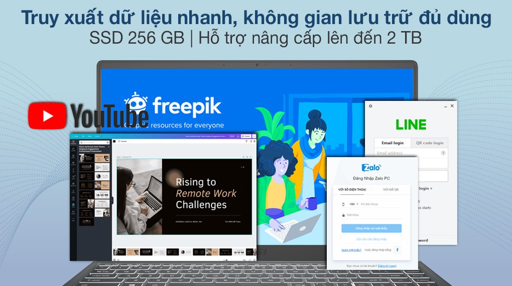 Laptop MSI Modern 14 B11MOL i3 1115G4/8GB/256GB/Win10 (813VN)