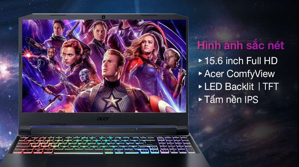 Laptop Acer Nitro 5 Gaming AN515 56 5256 i5 11300H/16GB/512GB/4GB GTX1650/144Hz/Win10 (NH.QBZSV.005)