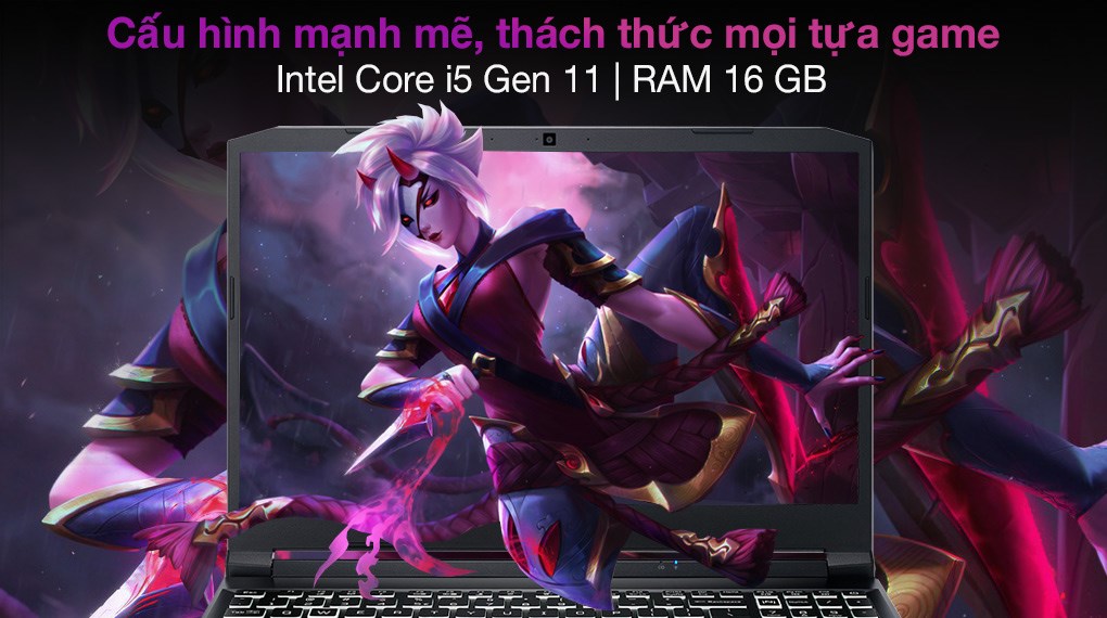 Laptop Acer Nitro 5 Gaming AN515 56 5256 i5 11300H/16GB/512GB/4GB GTX1650/144Hz/Win10 (NH.QBZSV.005)