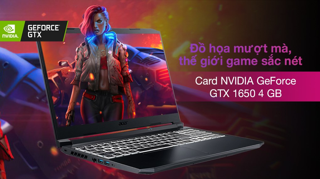 Laptop Acer Nitro 5 Gaming AN515 56 5256 i5 11300H/16GB/512GB/4GB GTX1650/144Hz/Win10 (NH.QBZSV.005)