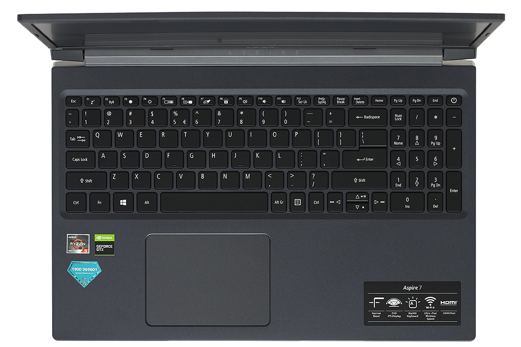 Laptop Acer Aspire 7 Gaming A715 42G R6ZR R5 5500U/8GB/512GB/4GB GTX1650/144Hz/Win10 (NH.QAYSV.003) Màu Đen