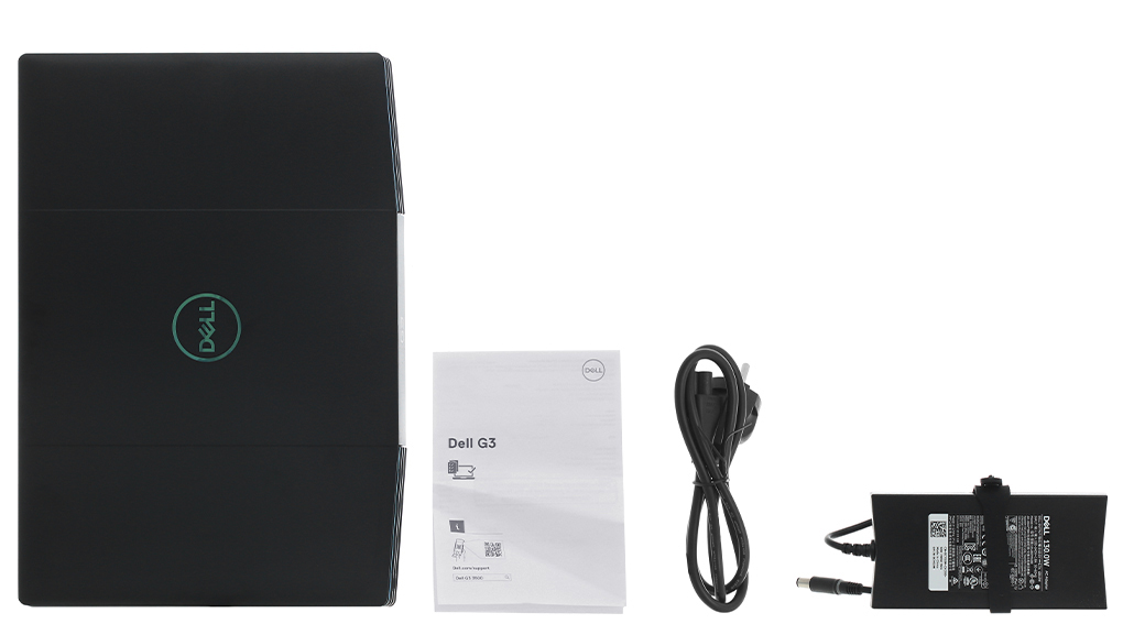 Bộ sản phẩm gồm: Dây nguồn, Sách hướng dẫn, Thùng máy, Sạc Laptop Dell