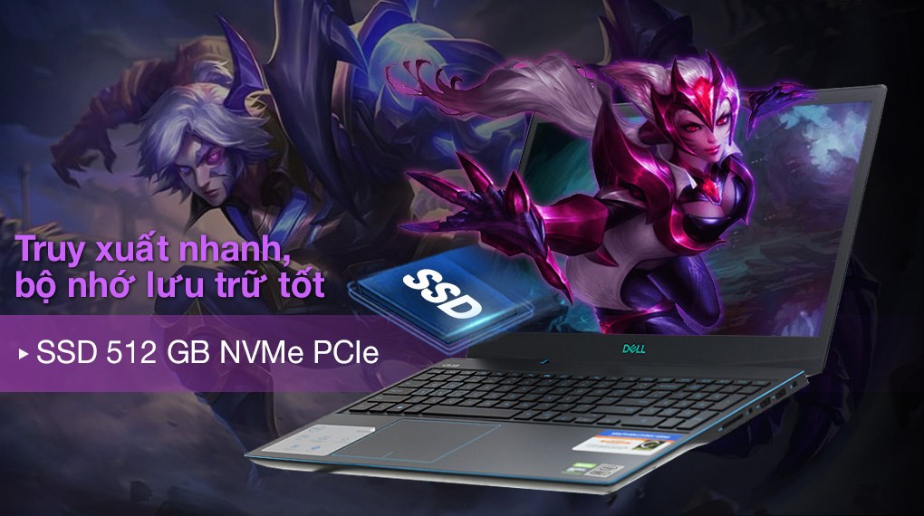 Laptop Dell Gaming G3 15 i7 10750H/16GB/512GB/4GB GTX1650Ti/120Hz/Win10 (P89F002DBL)