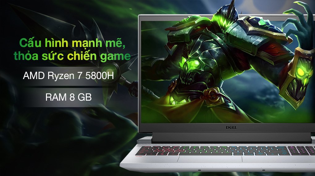 Laptop Dell Gaming G15 5515 R7 5800H/8GB/512GB/4GB RTX3050/120Hz/Office H&S2019/Win10 (70258049)