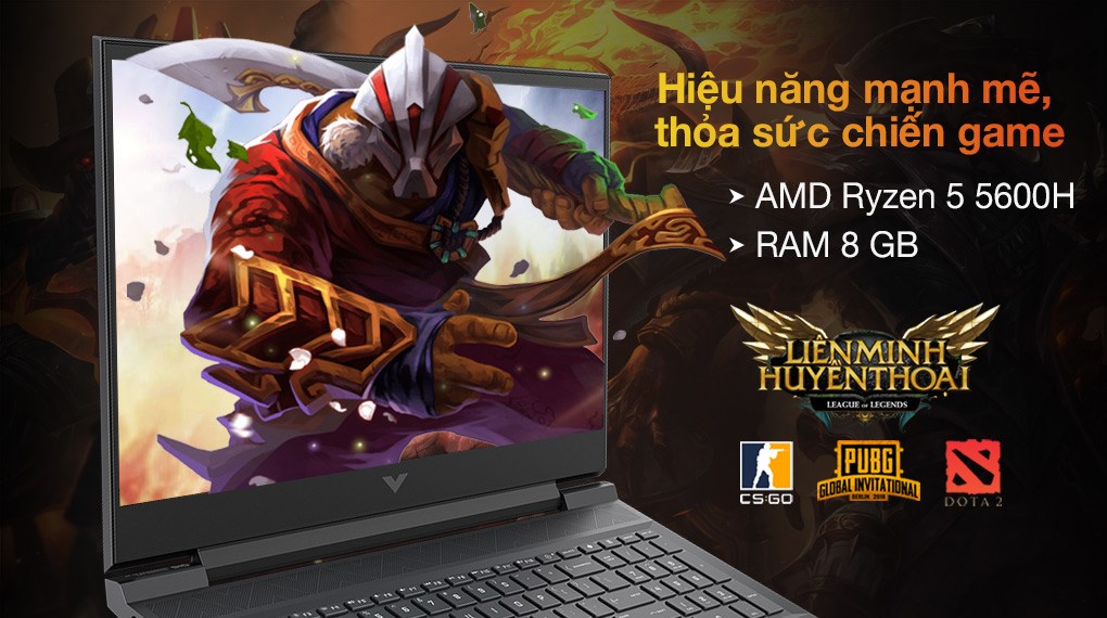 Laptop HP Gaming VICTUS 16 e0177AX R5 5600H/8GB/512GB/4GB GTX1650/144Hz/Win10 (4R0U9PA)