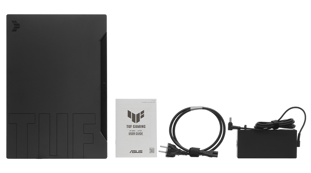 Bộ sản phẩm gồm: Dây nguồn, Sách hướng dẫn, Thùng máy, Sạc Laptop Asus