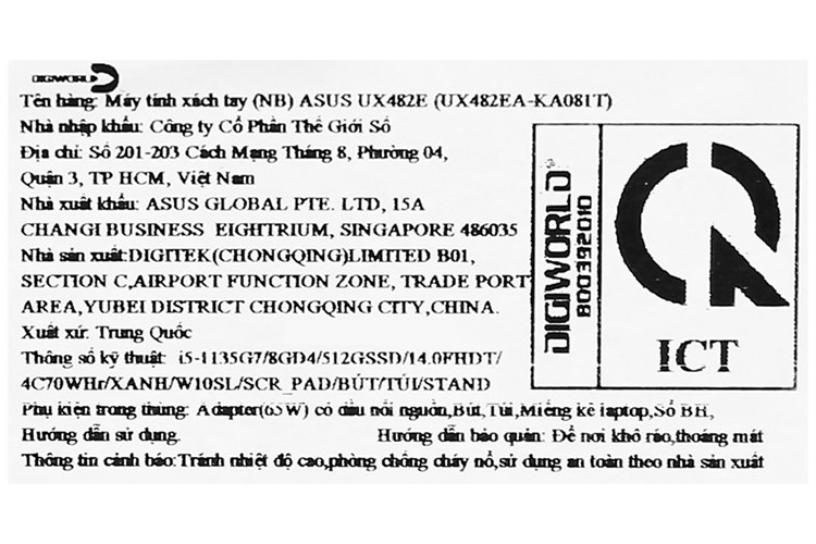 Laptop Asus ZenBook Duo UX482EA i5 1135G7/8GB/512GB/Touch/Pen/Túi/Stand/Win10 (KA081T) Màu Xanh đen