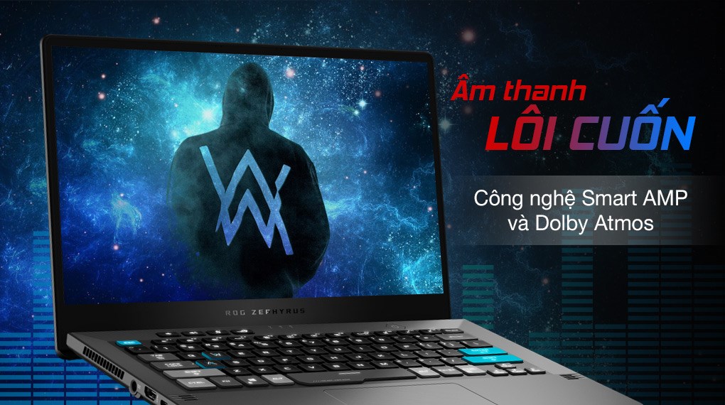 Laptop Asus ROG Zephyrus G14 Alan Walker GA401QEC R9 5900HS/16GB 1TB/4GB RTX3050Ti/120Hz/Túi/Win10 (K2064T)