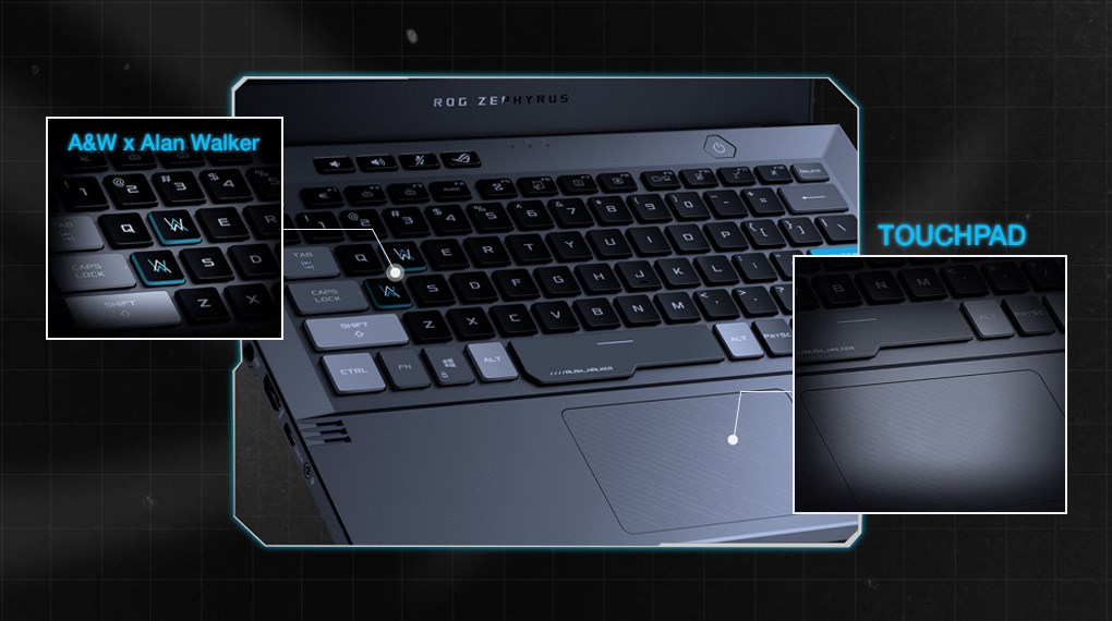Laptop Asus ROG Zephyrus G14 Alan Walker GA401QEC R9 5900HS/16GB 1TB/4GB RTX3050Ti/120Hz/Túi/Win10 (K2064T)