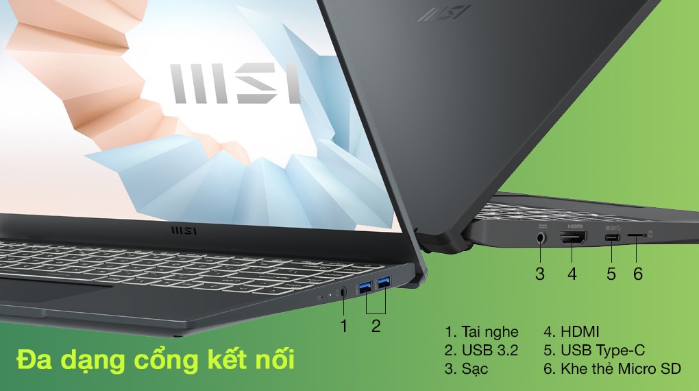 Laptop MSI Modern 14 B5M R5 5500U/8GB/512GB/Túi/Chuột/Win10 (063VN) - 10