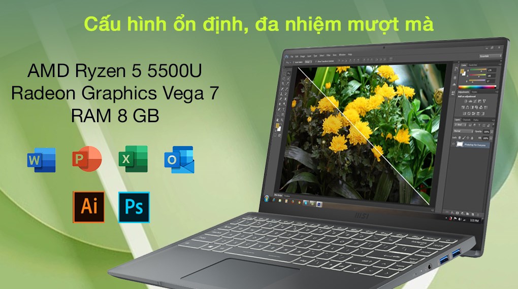 Laptop MSI Modern 14 B5M R5 5500U/8GB/512GB/Túi/Chuột/Win10 (063VN) - 4