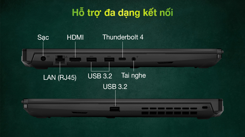Asus TUF Gaming FX706HC i7 11800H (HX009T) -  Cổng kết nối