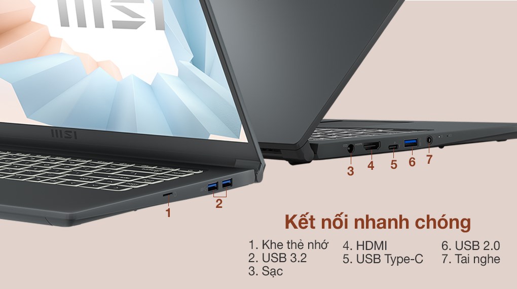 Laptop MSI Modern 15 A11MU i5 1155G7/8GB/512GB/Túi/Chuột/Win10 (680VN)