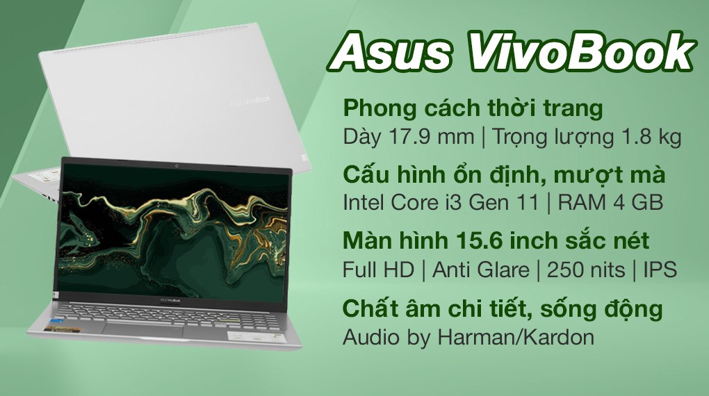 Laptop Asus VivoBook A515EA i3 1115G4/4GB/512GB/Win10 (BQ1530T)