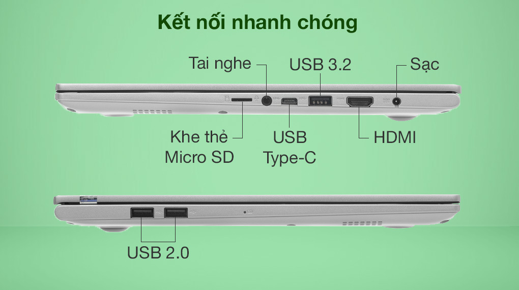 Asus VivoBook A515EA i3 1115G4 (BQ1530T) - Cổng kết nối Asus VivoBook A515EA i3 1115G4 (BQ1530T) - Cổng kết nối