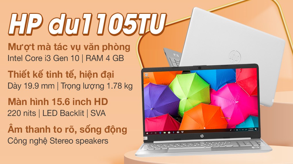 Laptop HP 15s du1105TU i3 10110U (2Z6L3PA) | Giá rẻ, trả góp