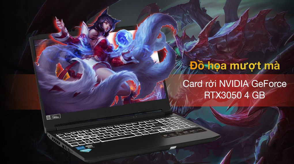 Laptop Acer Nitro 5 Gaming AN515 57 54AF i5 11400H/16GB/512GB/4GB RTX3050/144Hz/Win11 (NH.QENSV.004)