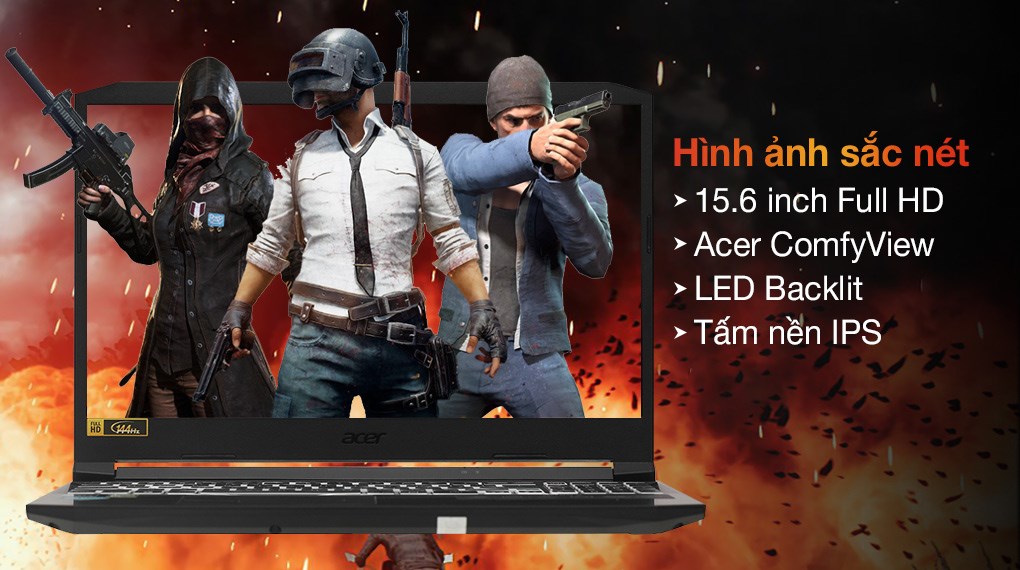 Laptop Acer Nitro 5 Gaming AN515 57 54AF i5 11400H/16GB/512GB/4GB RTX3050/144Hz/Win11 (NH.QENSV.004)