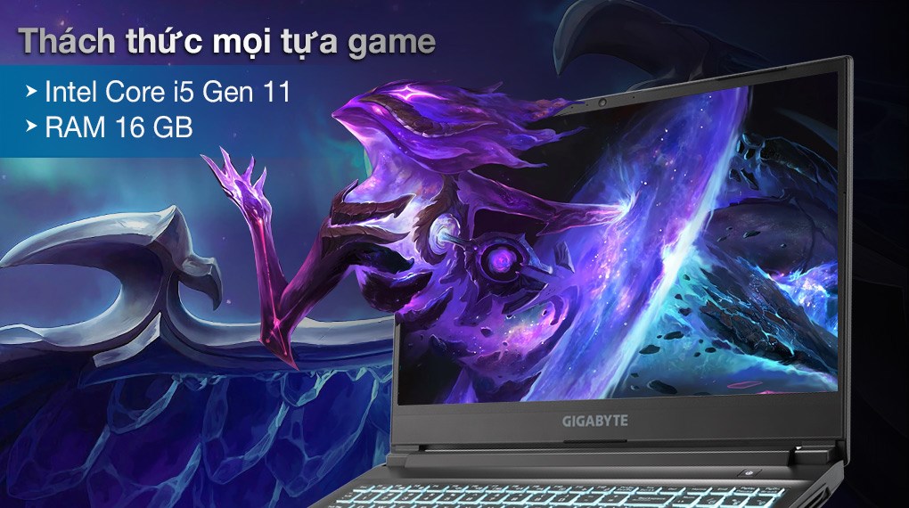 Laptop Gigabyte Gaming G5 i5 11400H/16GB/512GB/4GB RTX3050/144Hz/Win10 (51S1121SH)