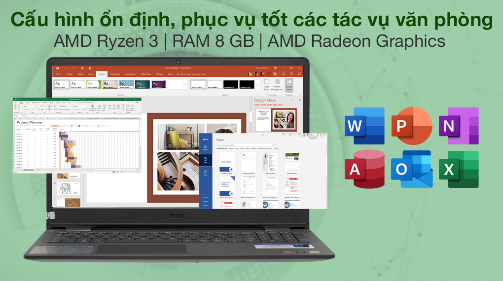 Dell Inspiron 3505 R3 Y1N1T3 - Laptop văn phòng ở Vũng Tàu