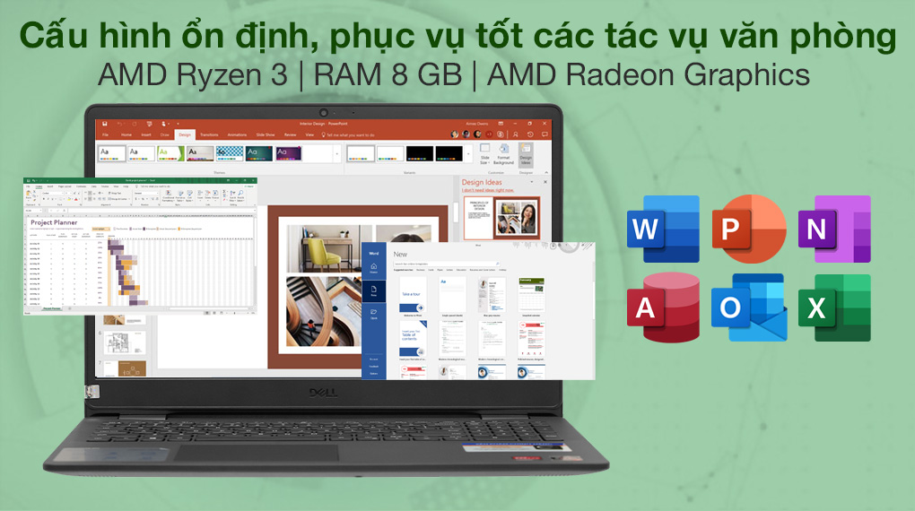 Dell Inspiron 3505 R3 3250U (Y1N1T3) - Cấu hình