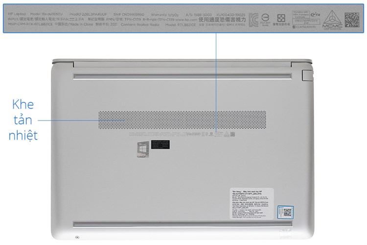 Laptop HP 15s du1105TU i3 10110U/4GB/256GB/Win11 (2Z6L3PA) Màu Bạc