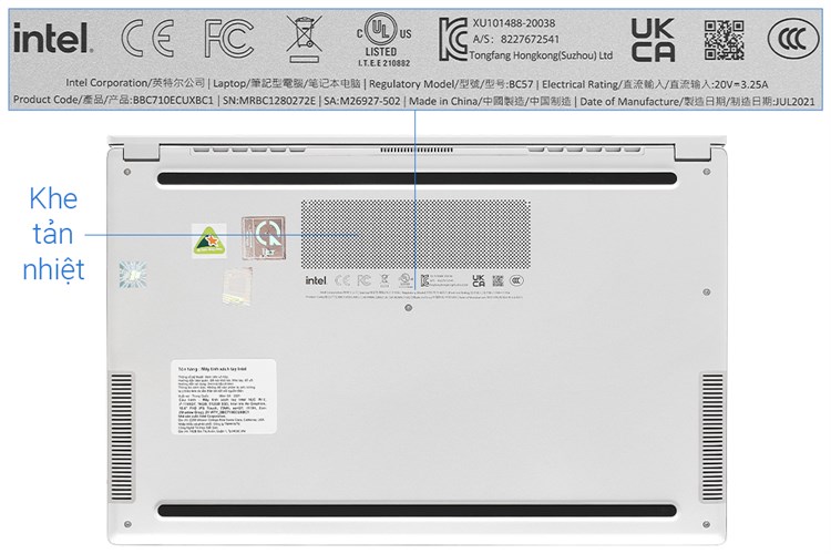 Laptop Intel NUC M15 Kit i7 1165G7/16GB/512GB/Touch/Win10 (BBC710ECUXBC1) Màu Xám