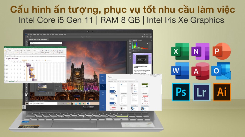 Laptop Asus VivoBook A515EA i5 1135G7/8GB/512GB/Win10 (BQ498T)