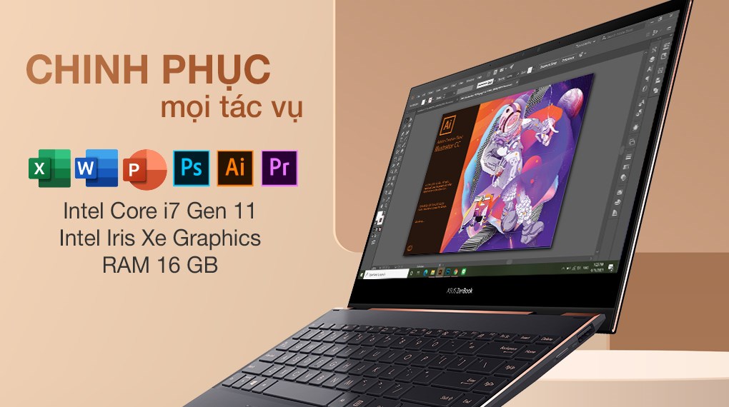 Laptop Asus ZenBook UX371EA i7 1165G7/16GB/1TB SSD/Touch/Pen/Cáp/Túi/Office H&S2019/Win10 (HL494TS)