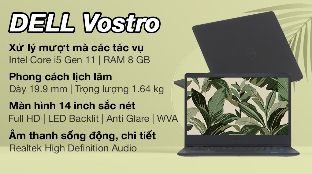 Laptop Dell Vostro 3400 i5 1135G7/8GB/512GB/2GB MX330/Office H&S2019/Win10 (YX51W3)