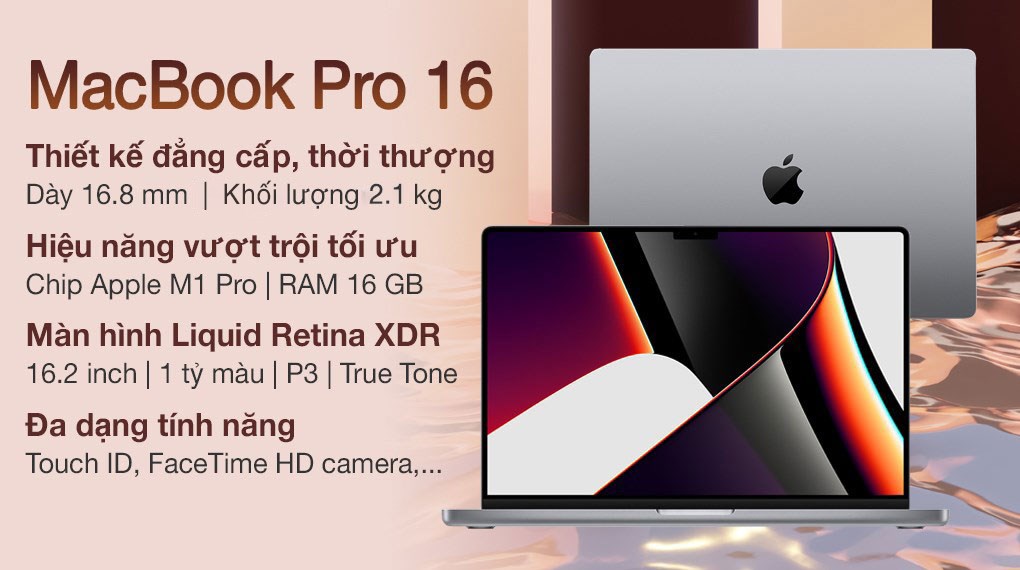 Laptop Apple MacBook Pro 16 inch M1 Pro 2021 10-core CPU/16GB/1TB/16-core GPU (MK1F3SA/A)