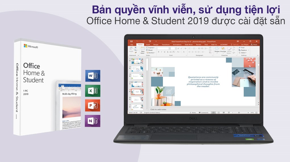 Laptop Dell Vostro 3500 i5 1135G7/8GB/512GB/2GB MX330/Office H&S2019/Win10 (P90F006CBL)