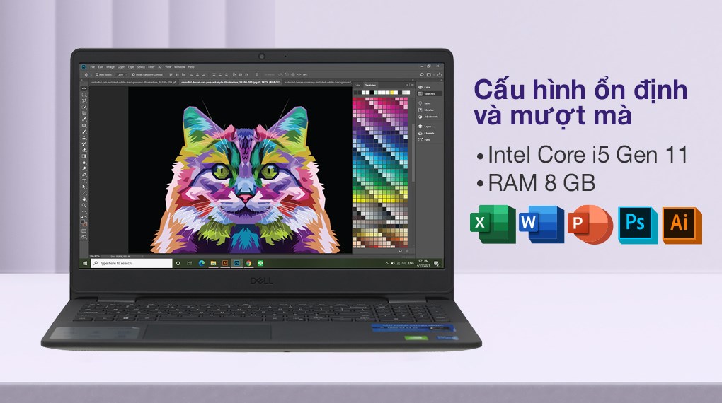 Laptop Dell Vostro 3500 i5 1135G7/8GB/512GB/2GB MX330/Office H&S2019/Win10 (P90F006CBL)