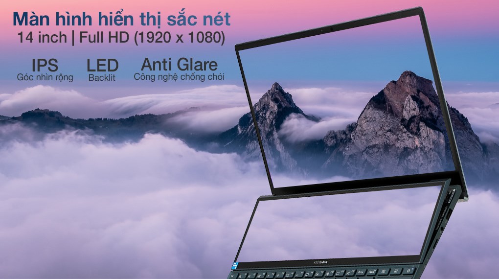 Laptop Asus ZenBook Duo UX482EA i7 1165G7/16GB/1TB SSD/Touch/Pen/Túi/Stand/Win10 (KA268T)