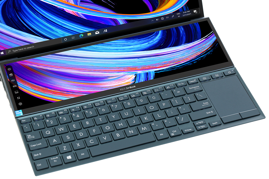 Laptop Asus ZenBook Duo UX482EA i7 1165G7/16GB/1TB SSD/Touch/Pen/Túi/Stand/Win10 (KA268T) Màu Xanh đen