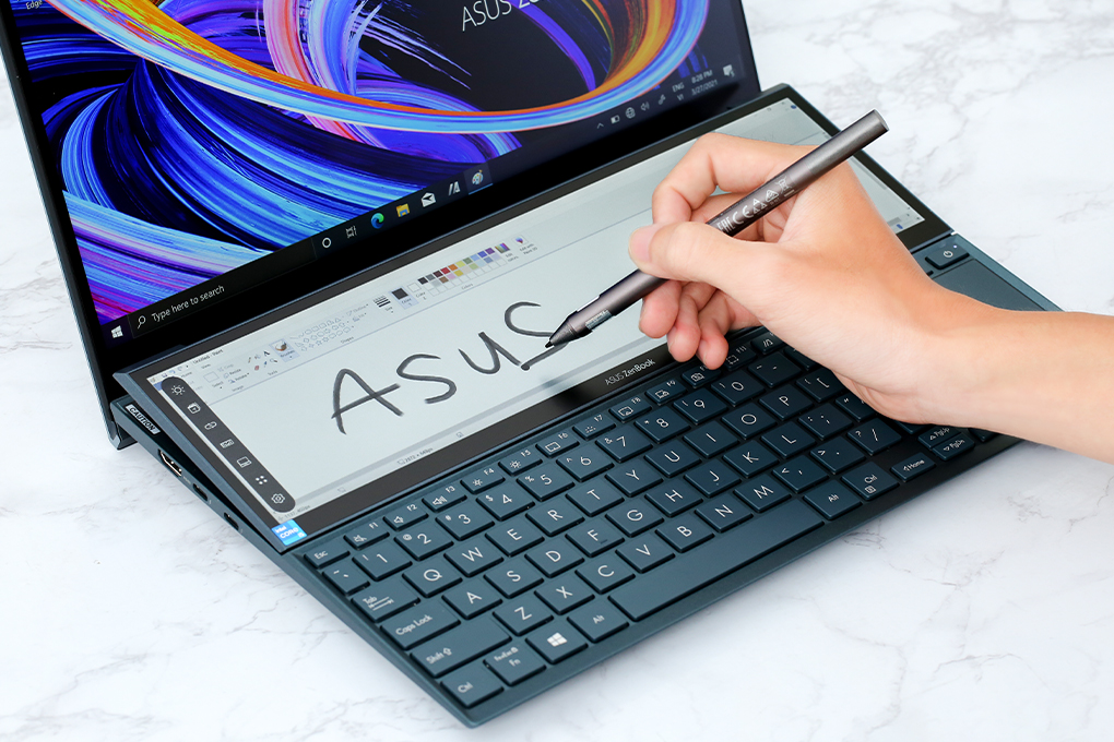 Laptop Asus ZenBook Duo UX482EA i7 1165G7/16GB/1TB SSD/Touch/Pen/Túi/Stand/Win10 (KA268T) Màu Xanh đen