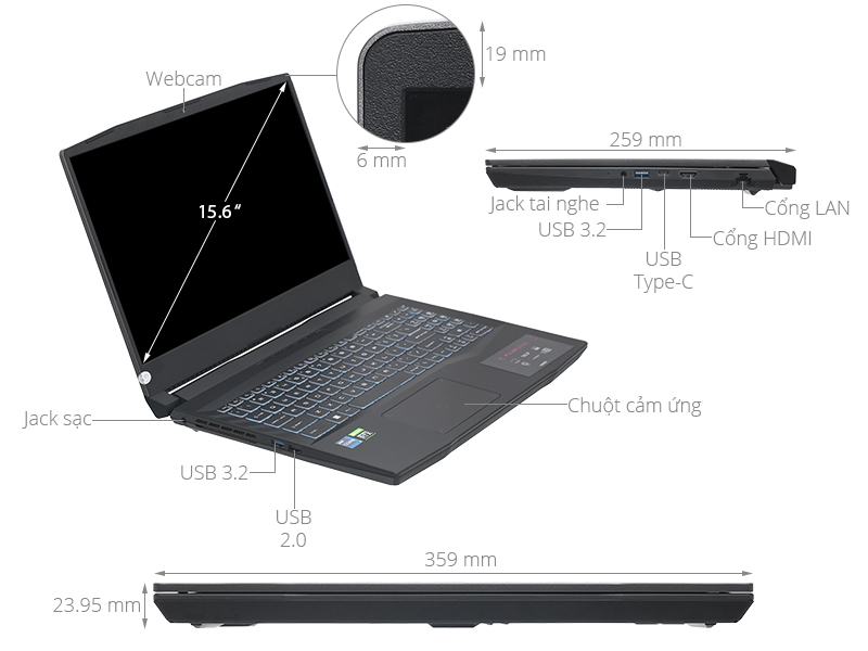 MSI Gaming Pulse GL66 11UDK i7 11800H/16GB/512GB/4GB RTX3050Ti/144Hz/Balo/Chuột/Win10 (816VN)