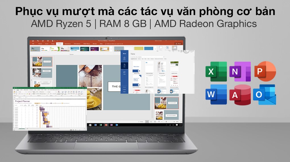 Laptop Dell Inspiron 14 5415 R5 5500U/8GB/256GB/Office H&S2019/Win10 (70262929)