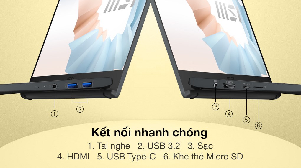 Laptop MSI Modern 14 B11MOU i7 1195G7/8GB/512GB/Túi/Chuột/Win10 (847VN)