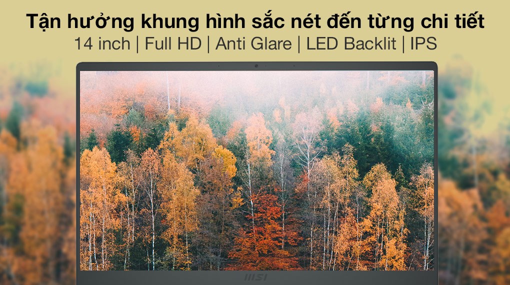 Laptop MSI Modern 14 B11MOU i7 1195G7/8GB/512GB/Túi/Chuột/Win10 (847VN)