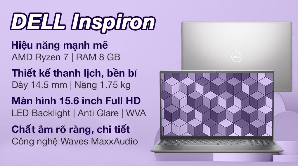 Laptop Dell Inspiron 15 5515 R7 (N5R75700U104W) - Giá rẻ, trả góp