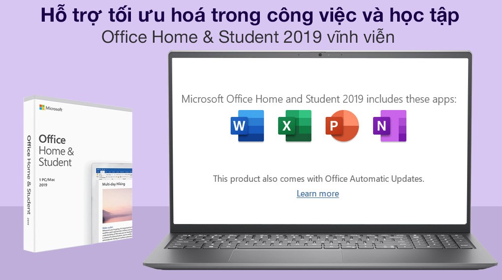 Laptop Dell Inspiron 15 5515 R7 5700U/8GB/512GB/Office H&S2019/Win10 (N5R75700U104W)